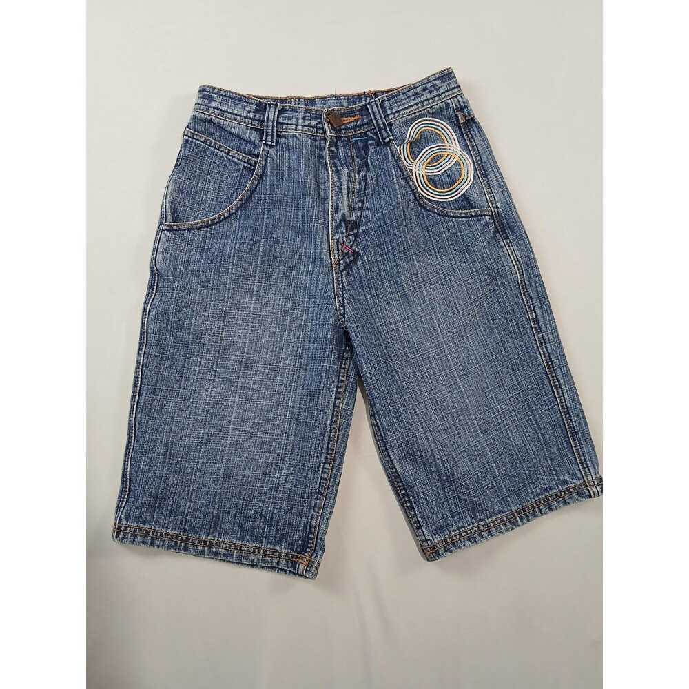 Notorious B.I.G. B.I.G. Denim Bermuda Shorts Womens Size 14 Y2K Embroidered
